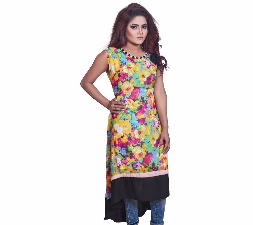 Stitched Sleeveless Georgette Awara
