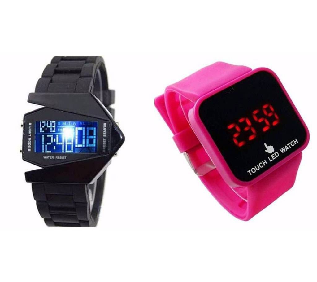 LED Wrist Watch & LED Sports Watch Combo