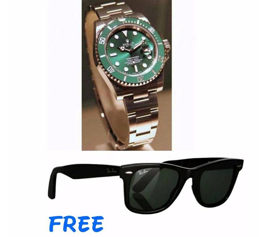 rolex watch (copy)+ray ban sunglasses-copy combo
