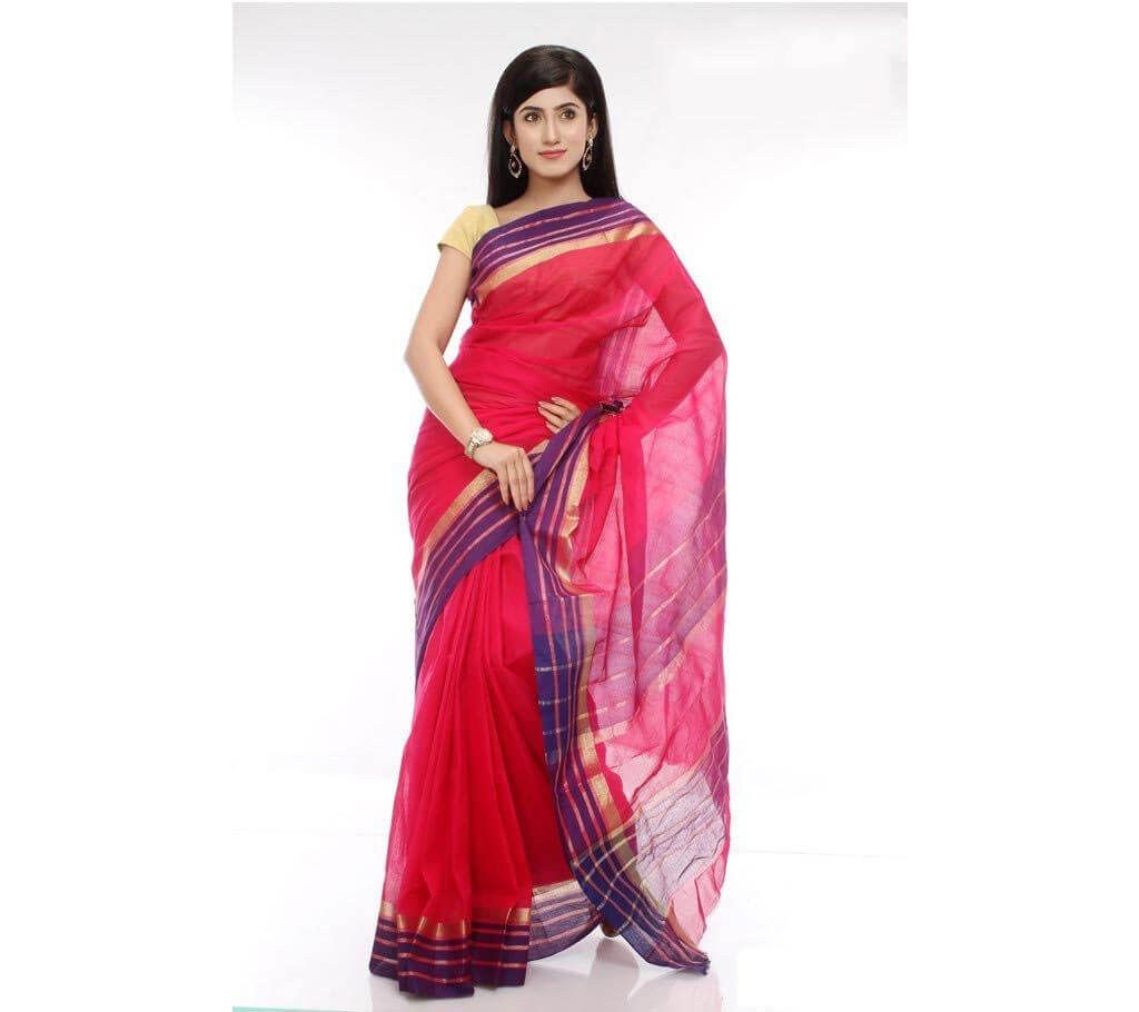 Contrast Design pure cotton sharee