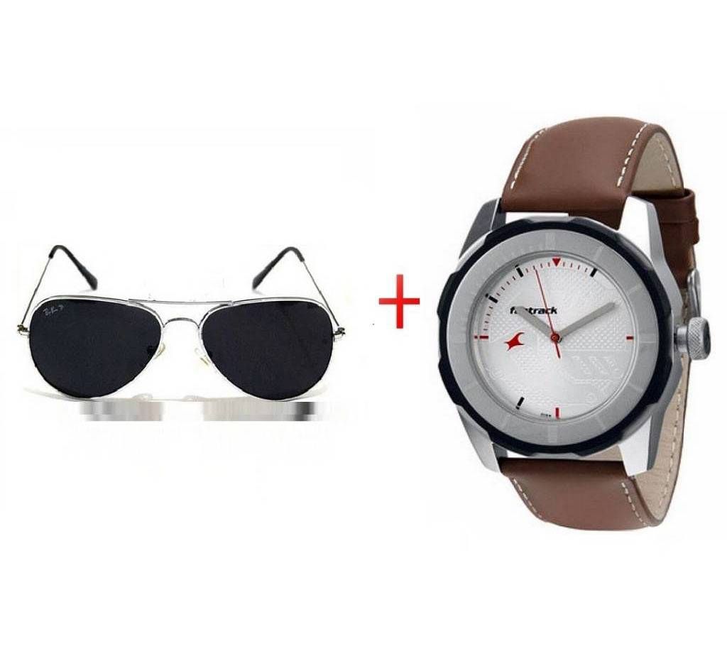 Menz Ray-Ban (copy) Sunglasses & Fastrack (copy) wristwatch 