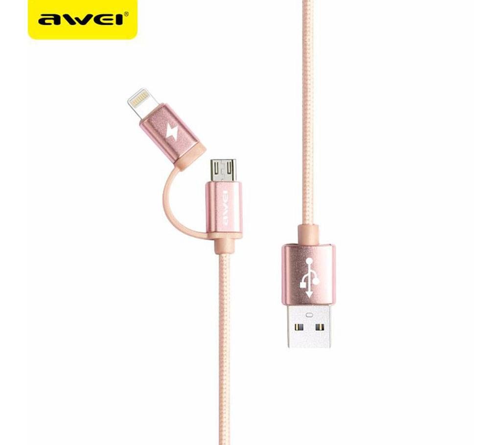 Awei 2 in 1 Micro USB Data Cable 