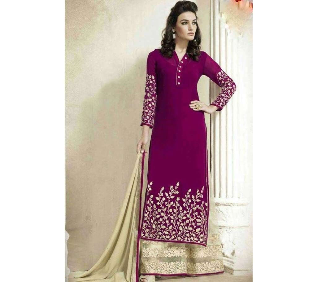 Unstitched embroidery georgette  three pc (copy)