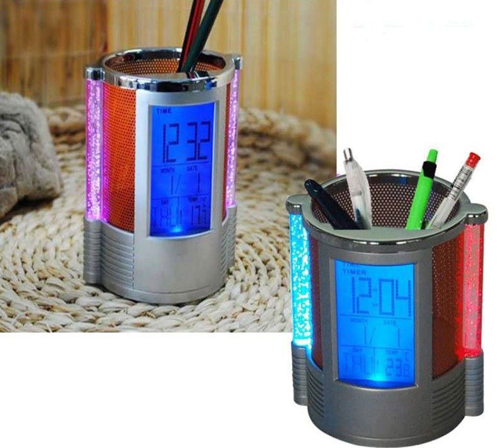 Digital Pen Holder LCD Clock