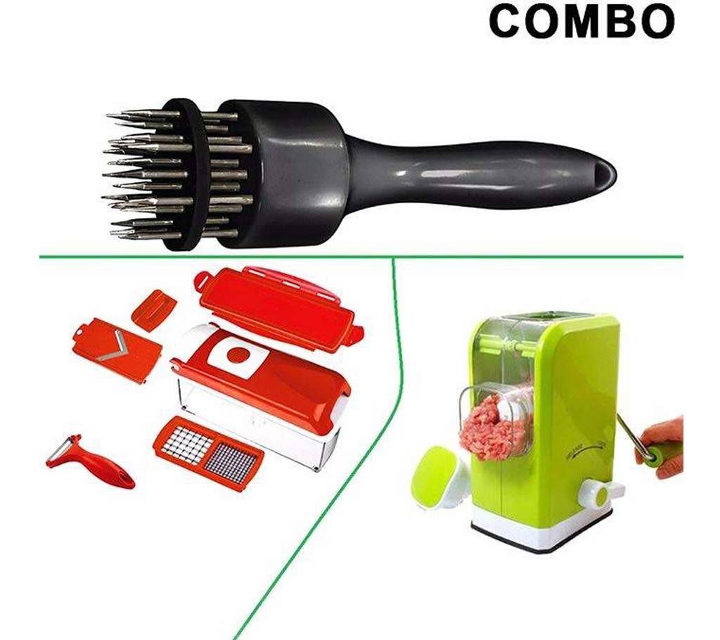 Meat Tenderizer + Meat Grinder + Nicer Dicer Combo Offer