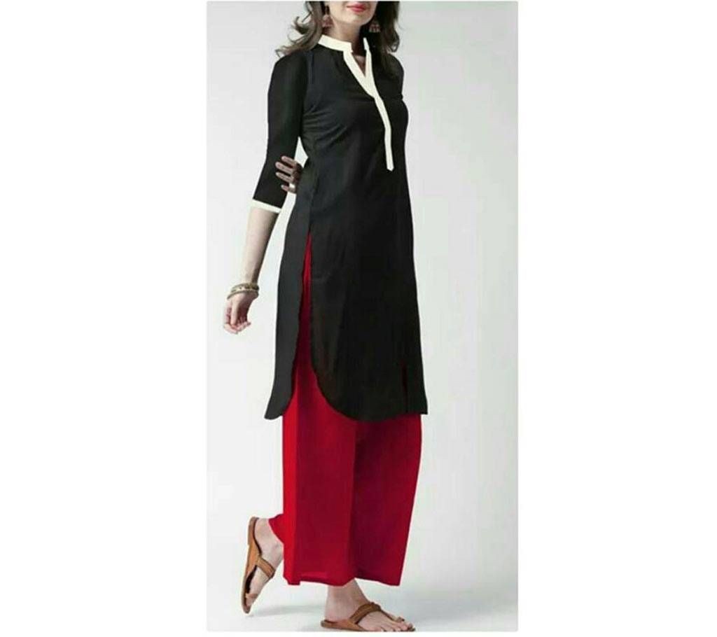 Ladies linen kurti and cotton palazzo 