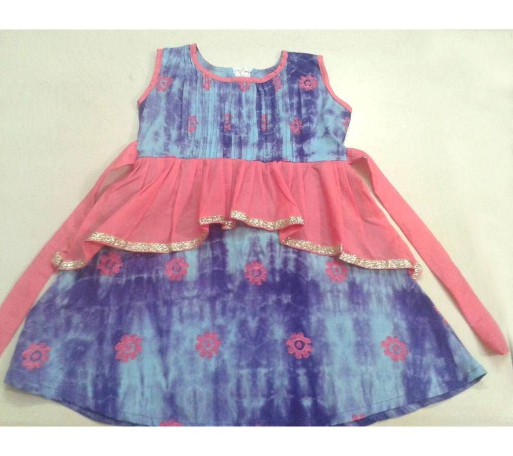 Sleeveless cotton frock for baby girl-code 1308