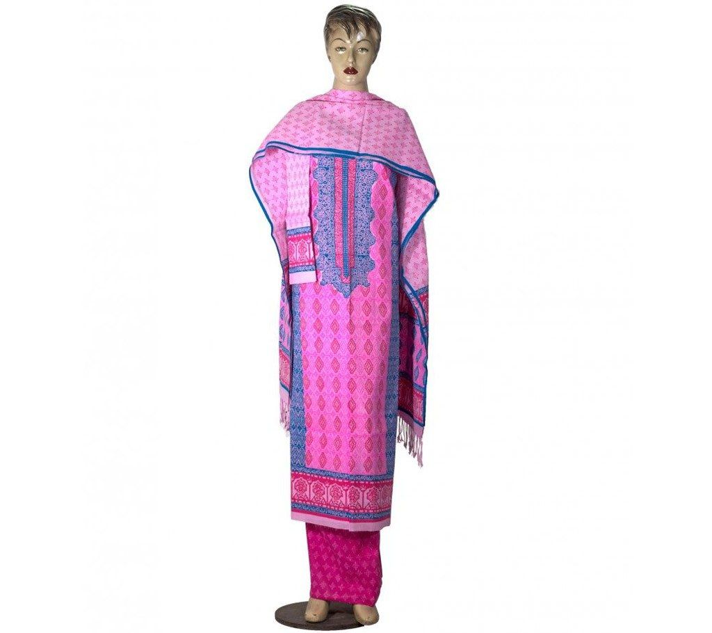 Pink Boil Cotton Block Print Three piece 
