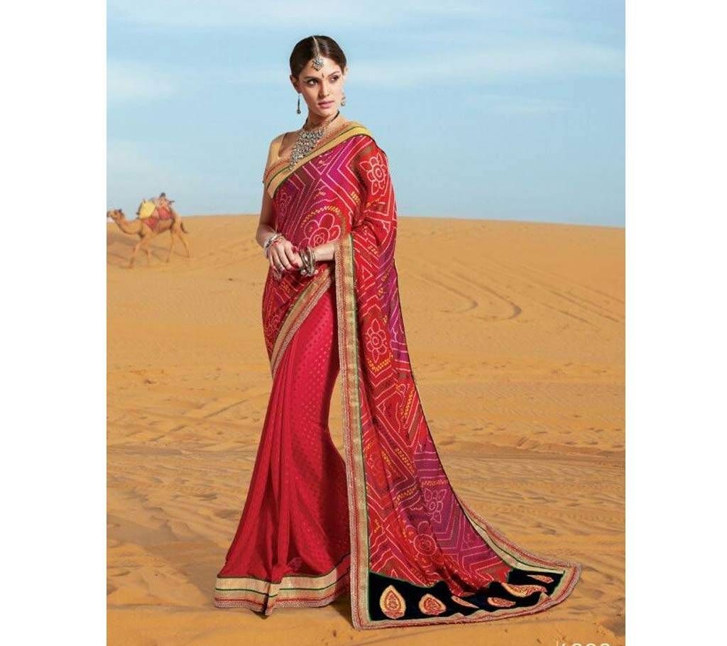 Indian designer georgette chunri sharee