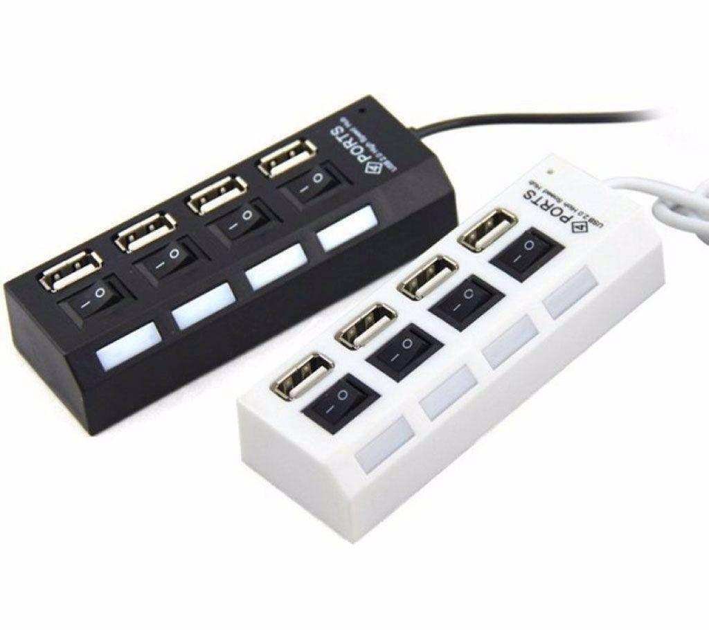 4 Port USB 2.0 Hub with Switch