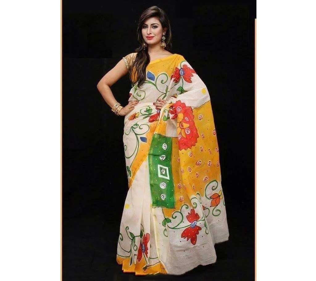 Block Printed Cotton saree