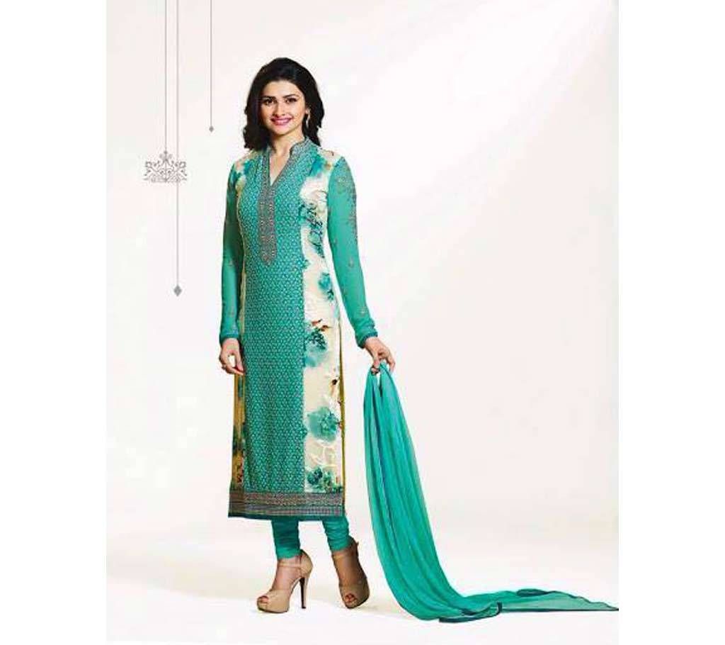 Unstitched Indian replica cotton three pc