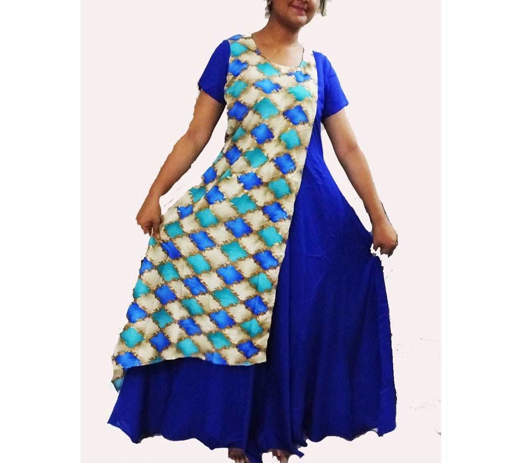 floor touch linen long frock 
