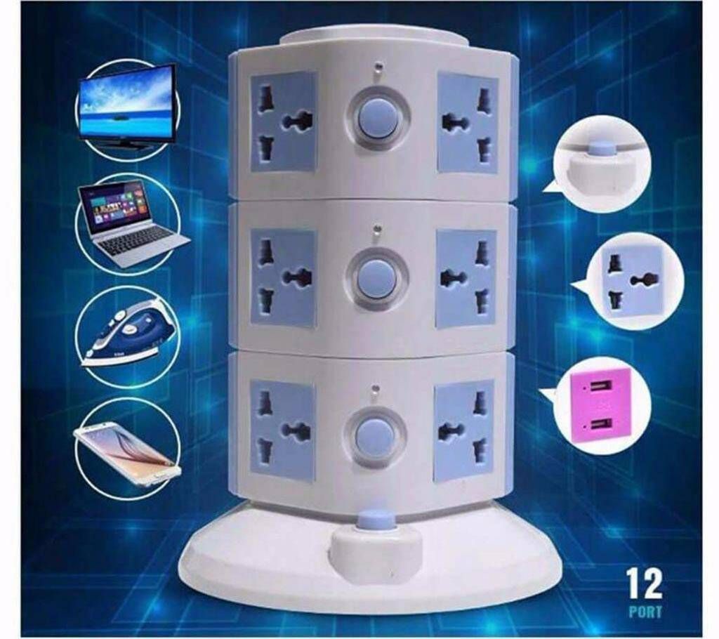 3 Layer Multi Plug Socket with 2 USB Port