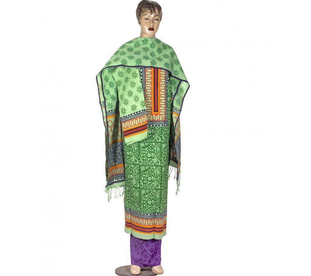 Green Boil Cotton Block Print three piece 