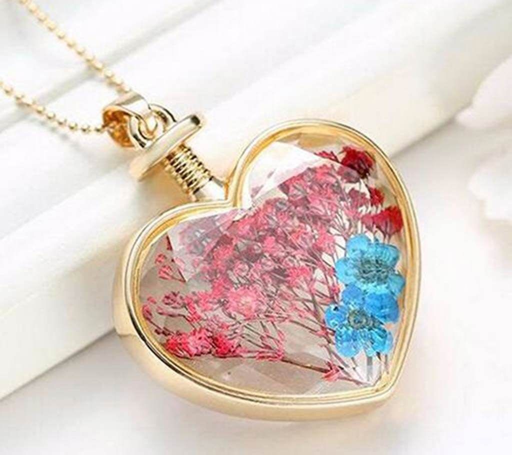 Real Flower Heart Shaped Pendant