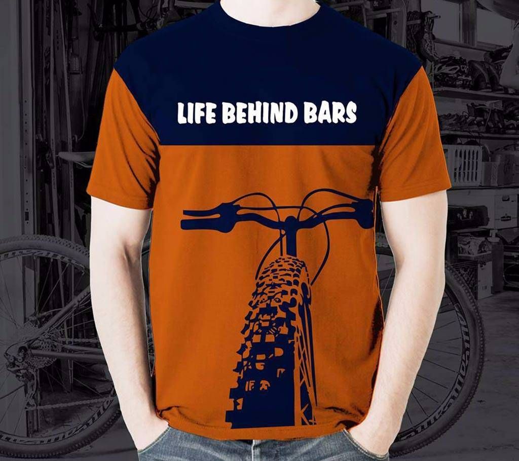 LIFE BEHIND BARS ORANGE Half Sleeve T-Shirt For Men