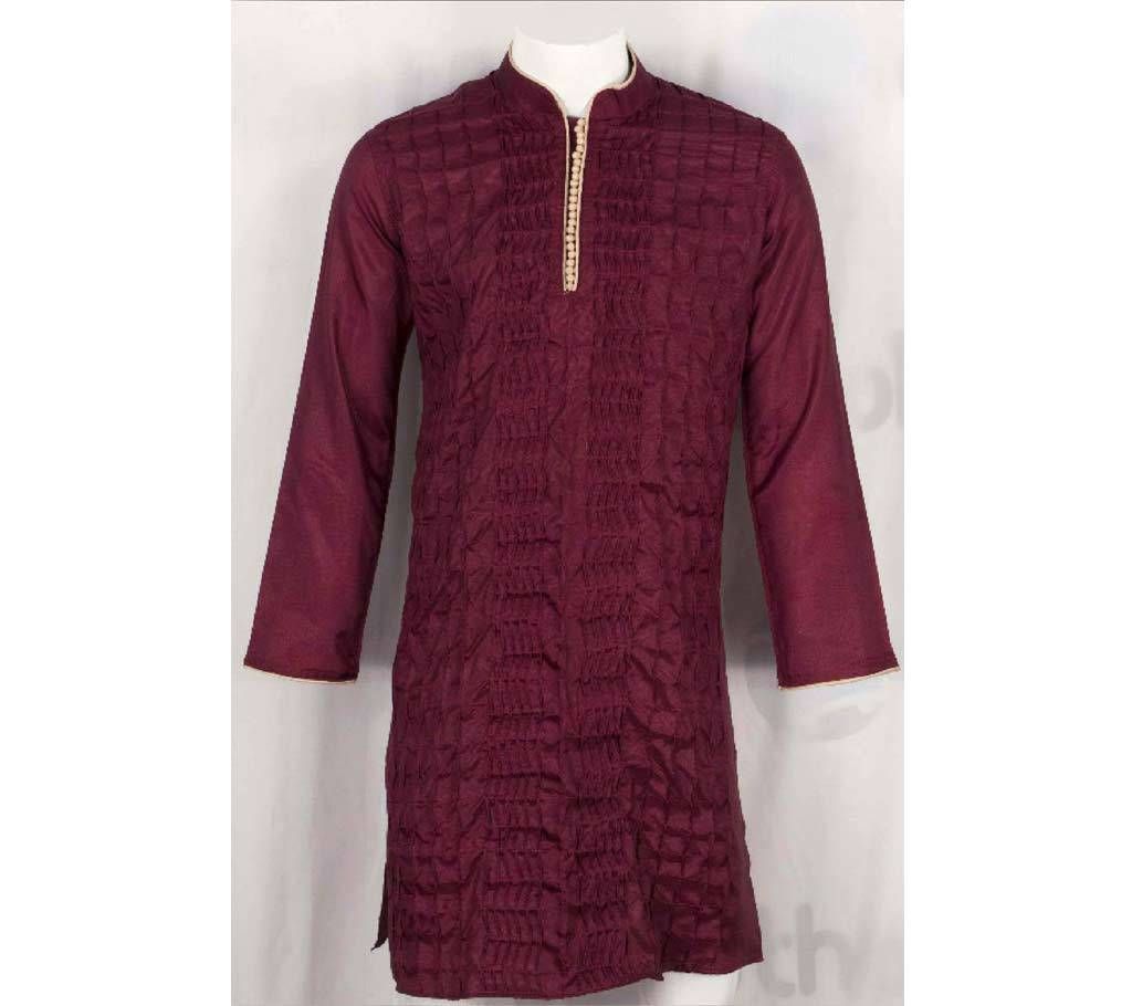 Gent's semi long silk punjabi