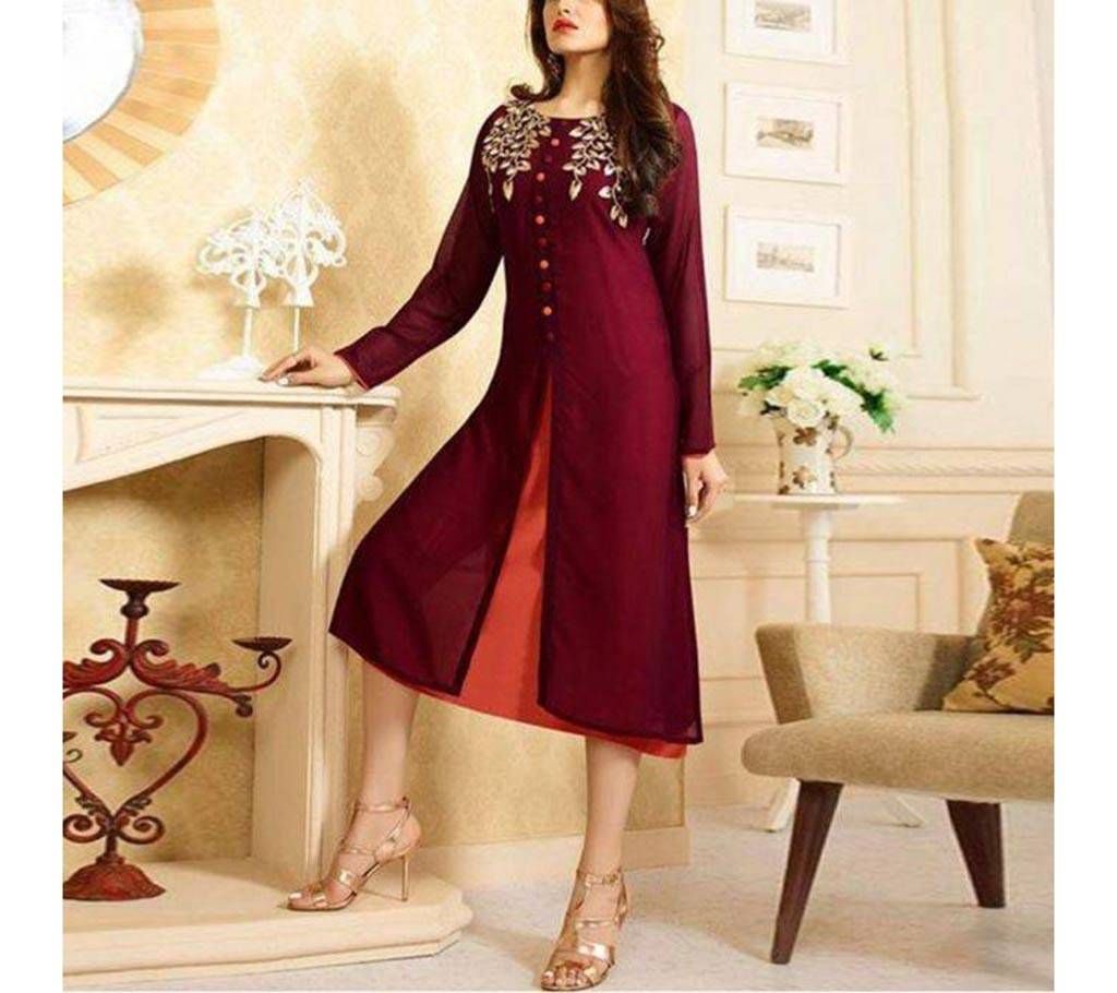 Maroon Georgette Kurti For Women