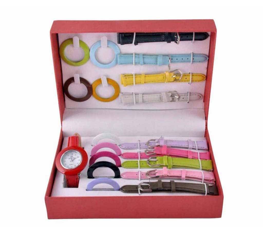 10 in 1 changeable strap ladies watch