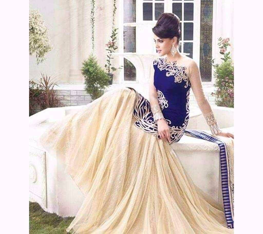 Semistitched Indian Georgette Long Party Suit - Copy