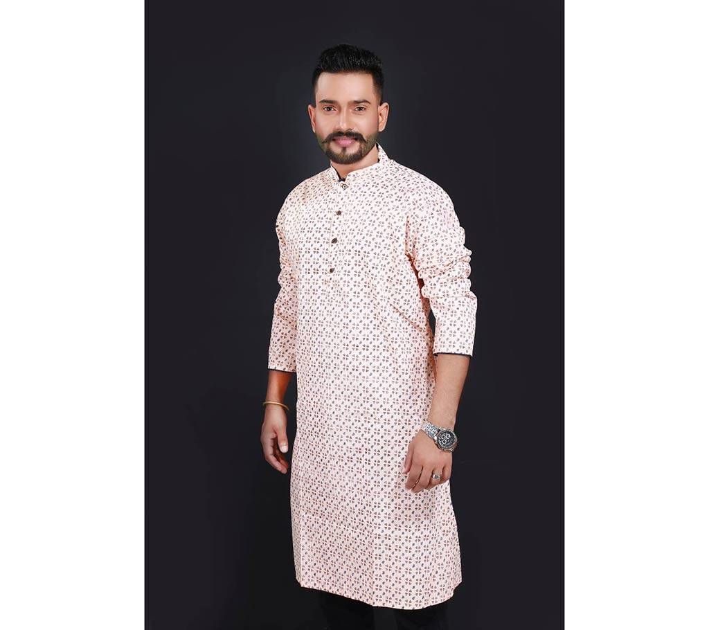Semi-long Gents Cotton Panjabi 851