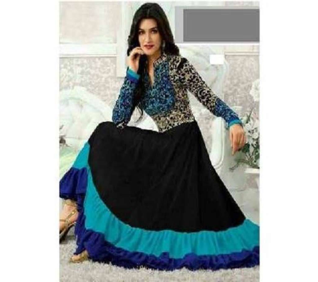 Un stitched cotton embroidery long suit- copy 