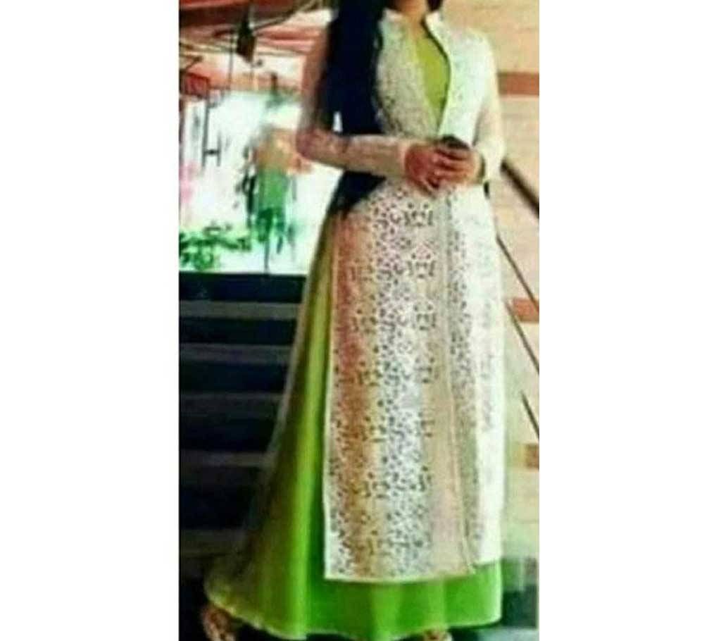 Unstitched party gown suit