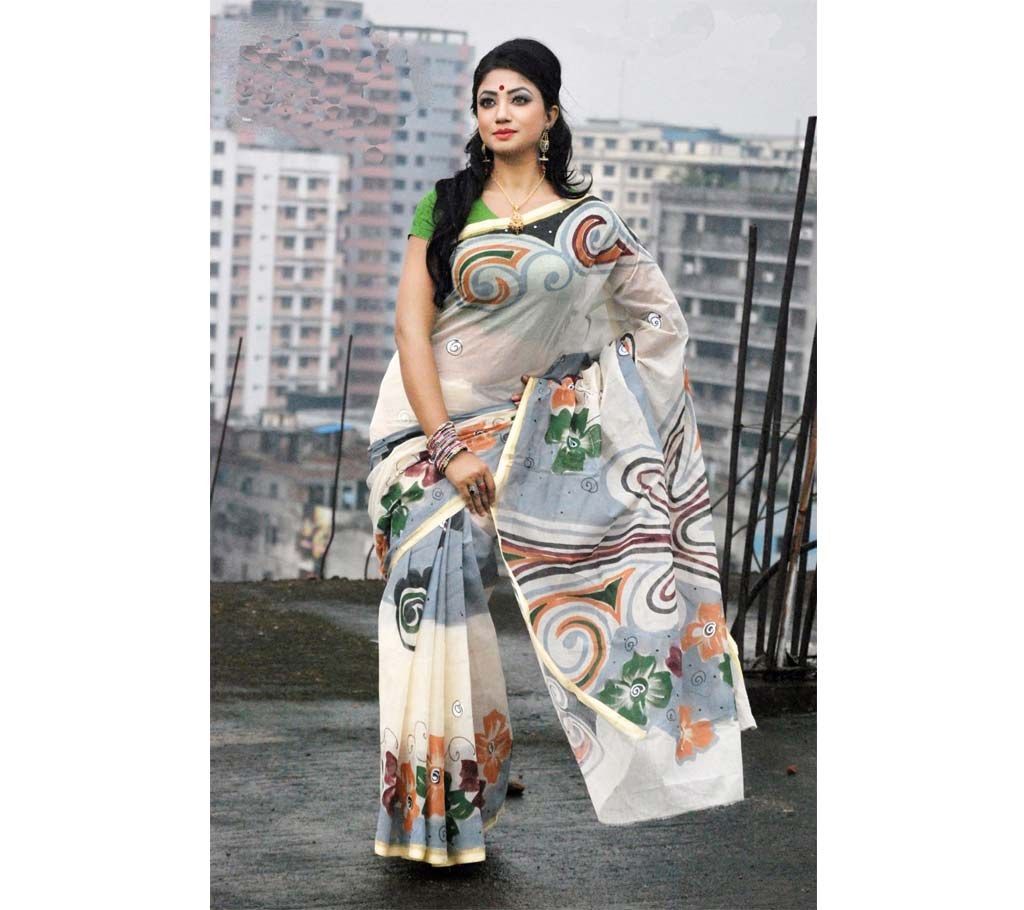 Pure kota Cotton Hand Printed Sharee