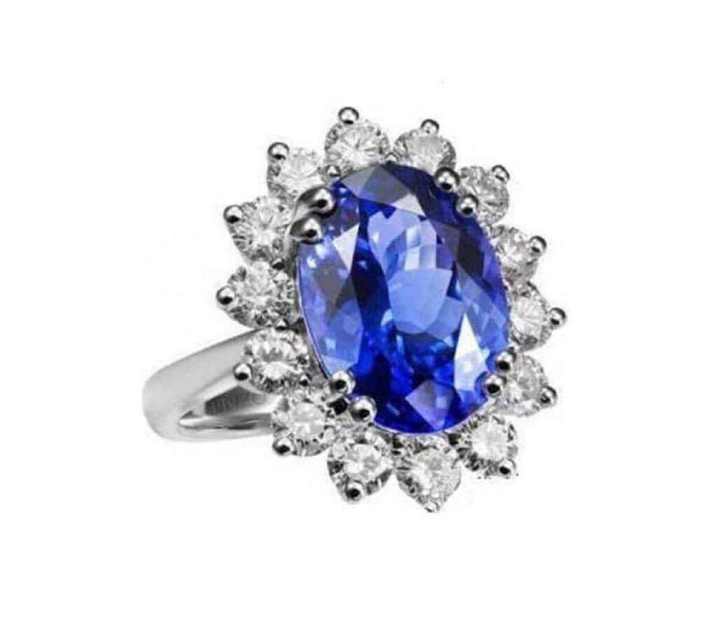 Blue stone setting finger ring - 20% Discount