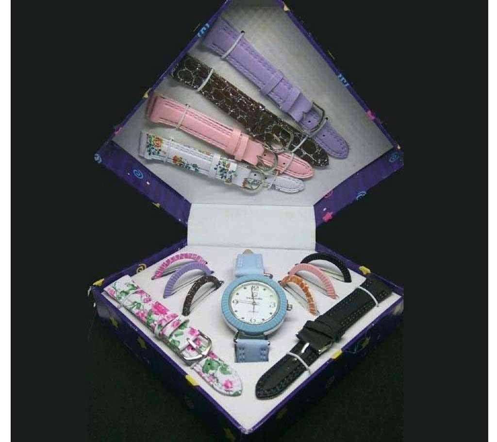 7 IN 1 changeable dial ladies watch 