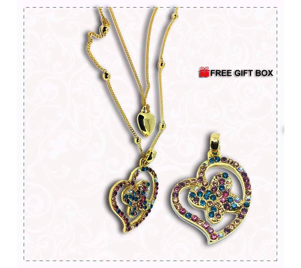 Double layer stone setting pendant 