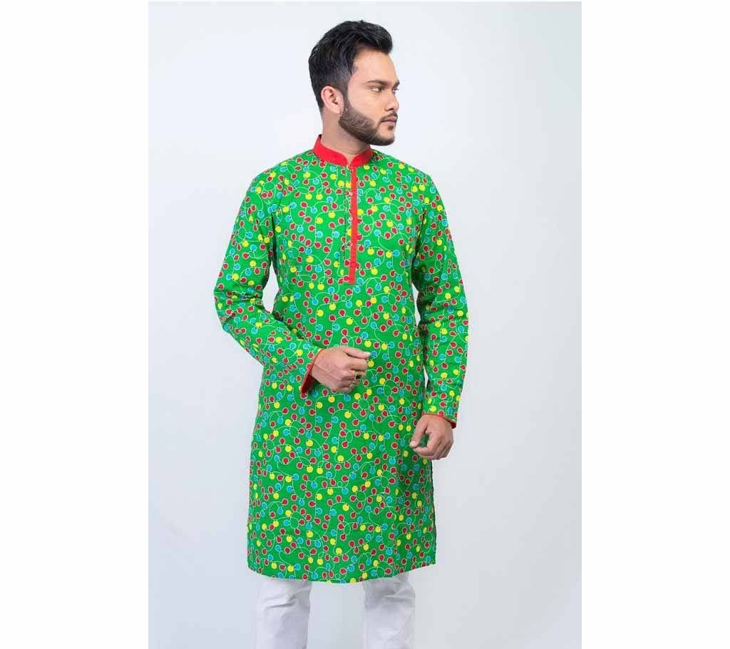Allover Printed Long Cotton Punjabi