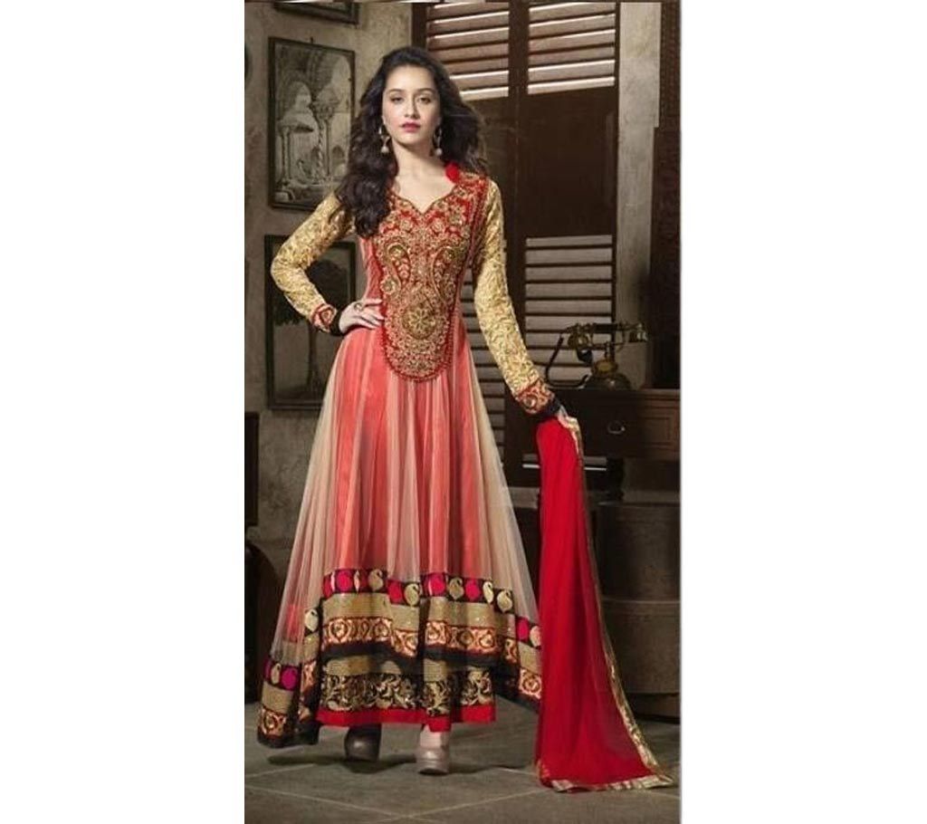Semi-stitched Indian net-georgette copy three piece