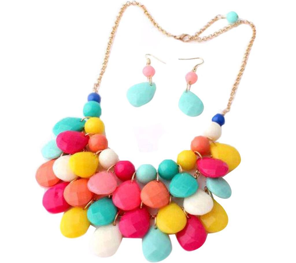 Chunky Statement Bib Collar Necklace Set