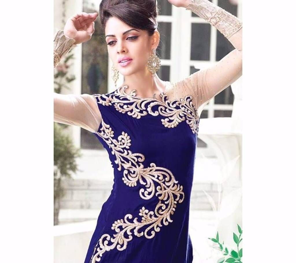 Semi Stitched Indian Georgette Long Party Suit - Copy