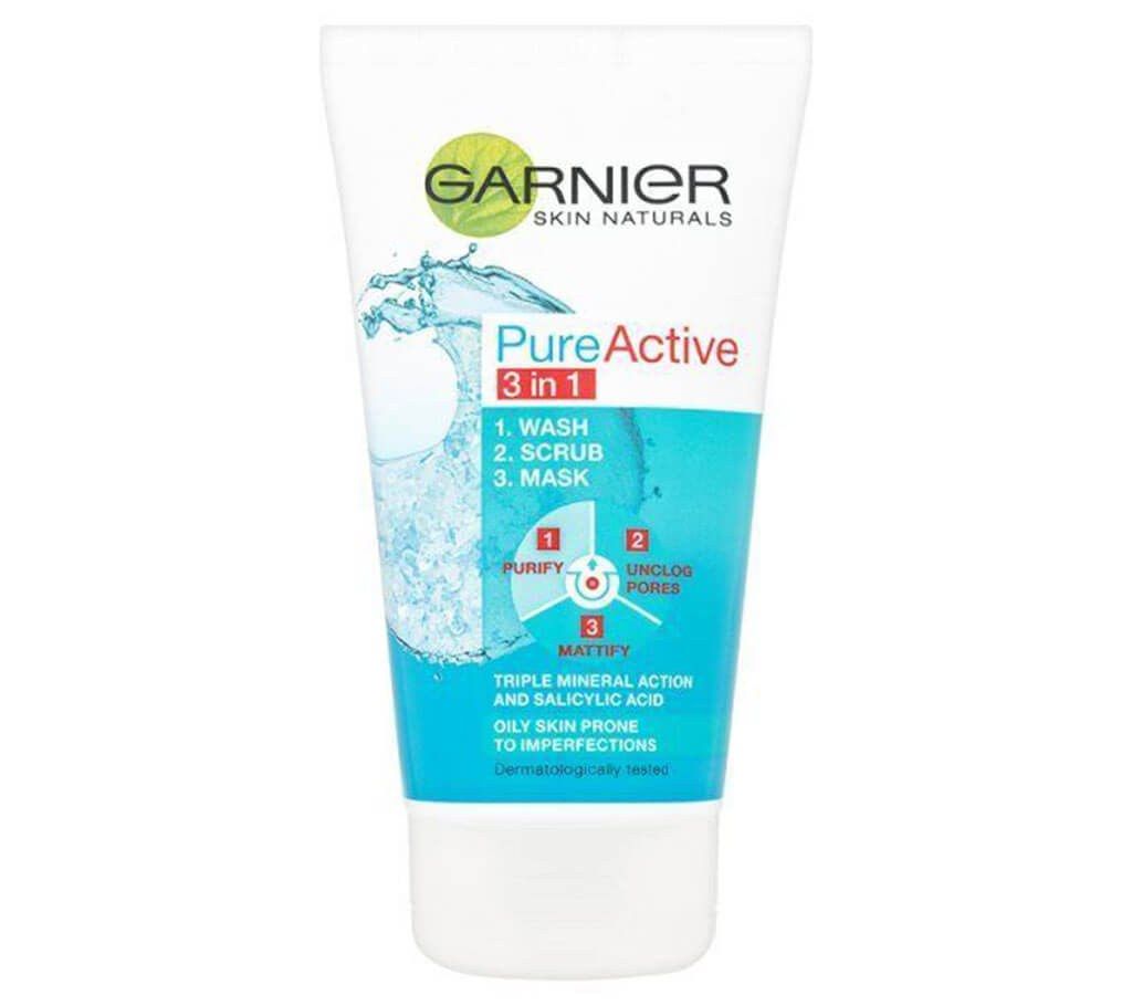 Garnier Pure Active 3-in-1 face wash 