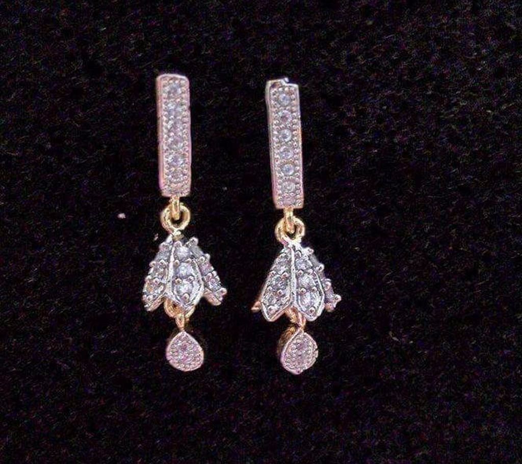Zircon Diamond Cut Stone Setting Earring