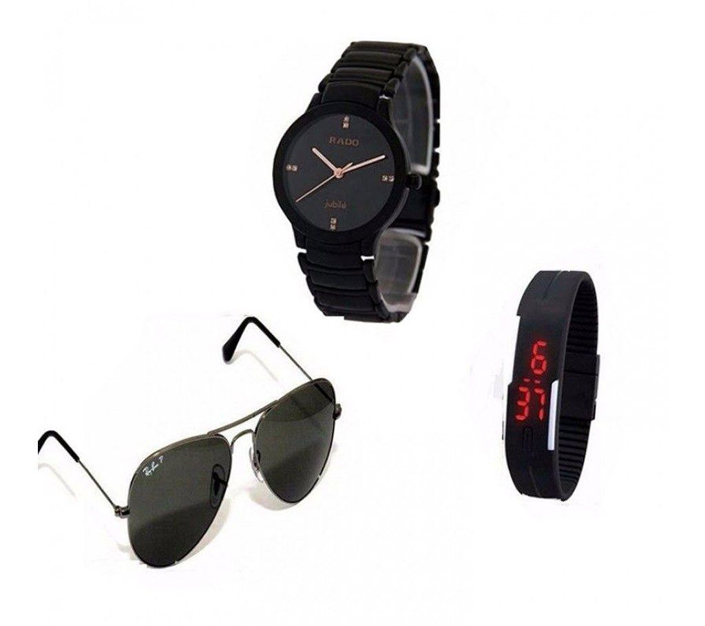 Rado watch+LED watch+Ray Ban sunglass combo offer 