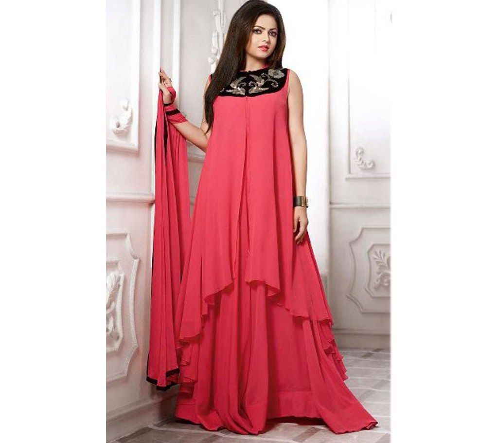 Semi-stitched Indian soft georgette copy three piece