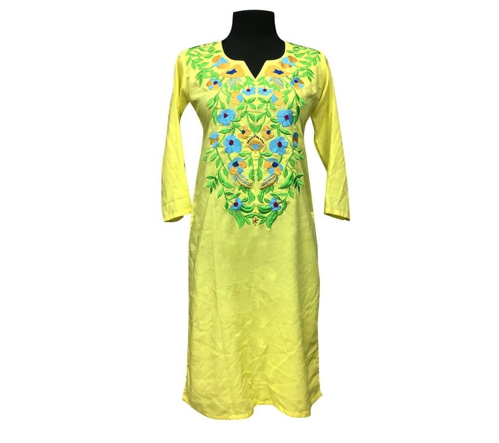 Unstitched linen embroidery three piece 