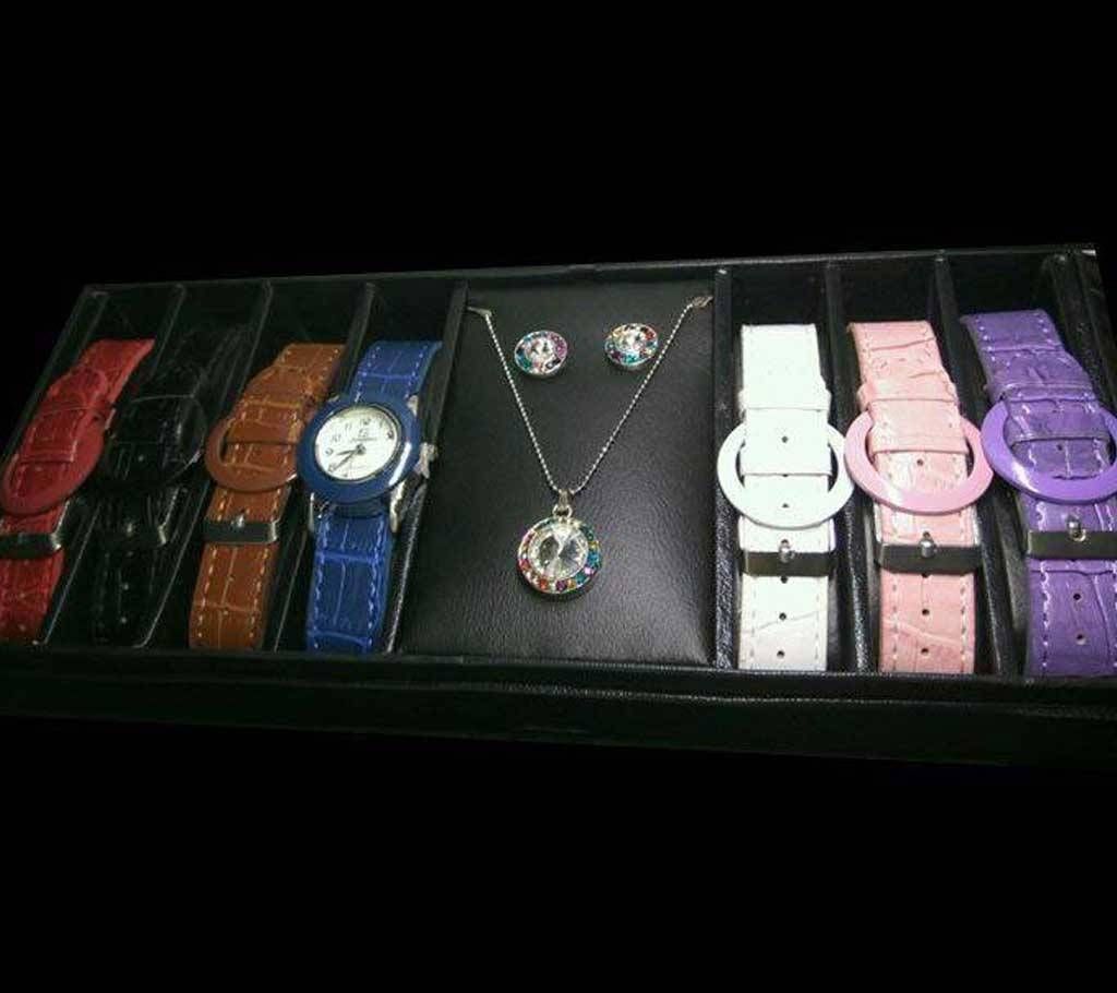 7 in 1 changeable dial and belt watch 