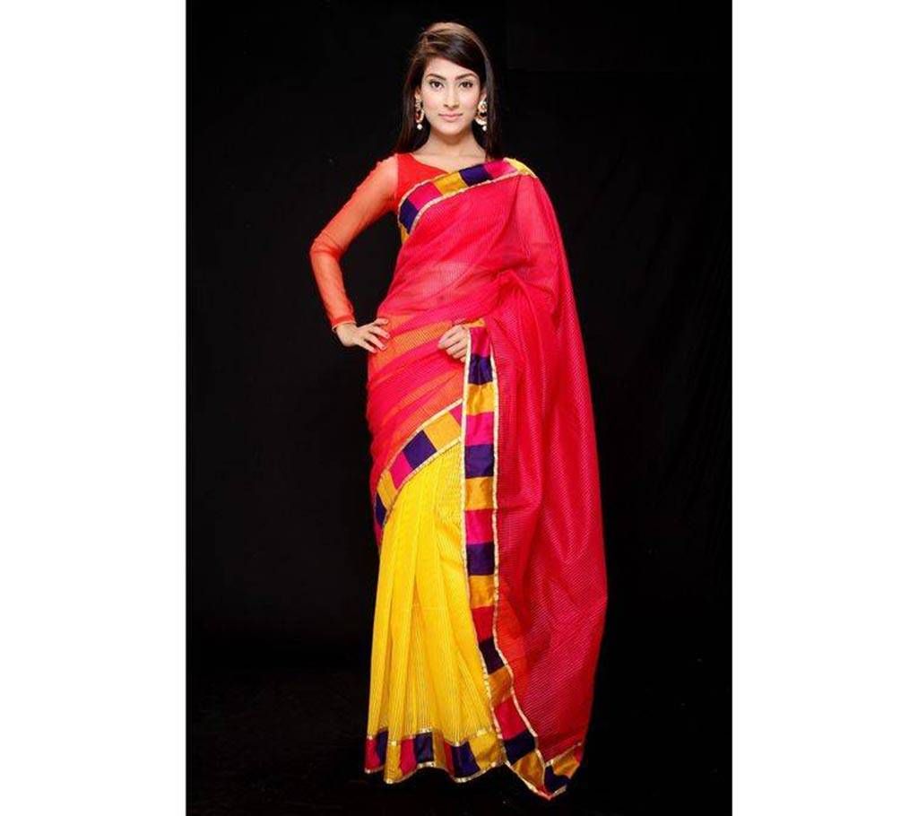 Red and Yellow Silk Saree