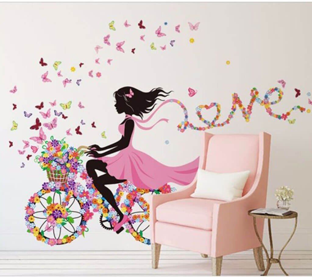Floral Printed Love Wall Sticker 