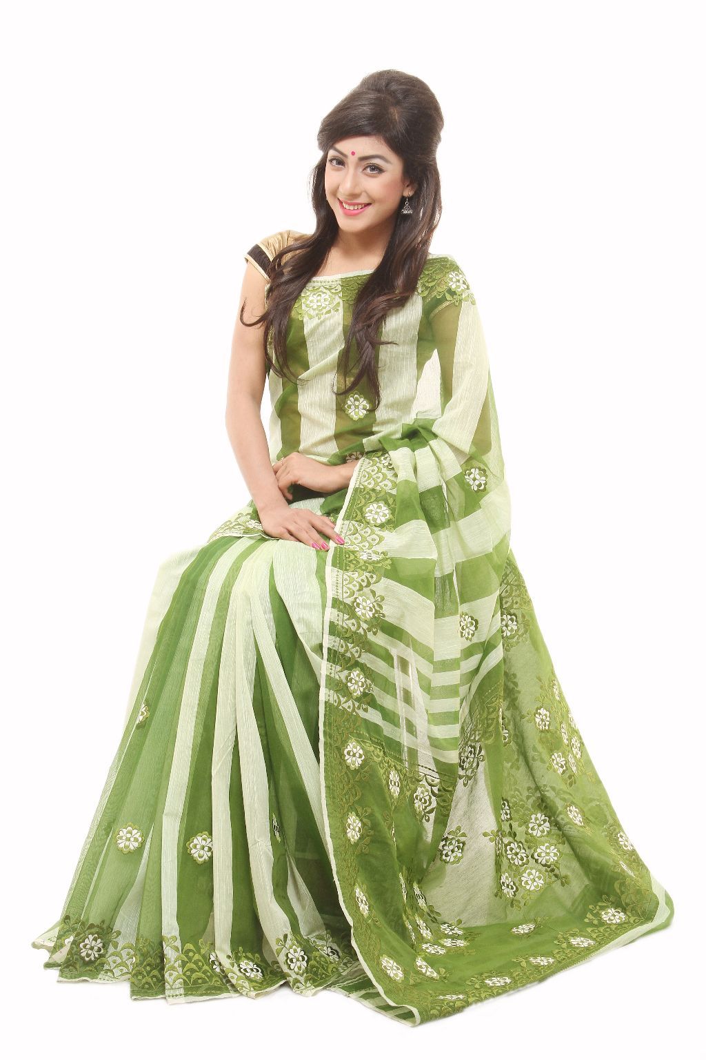 Pure Andy Silk Hand Embroidery Sharee