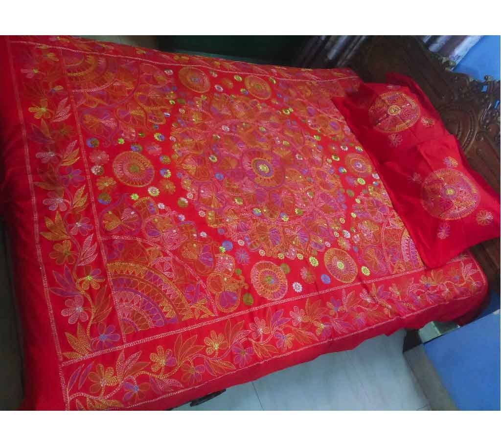 Hand-crafted Cotton Double size bed sheet set