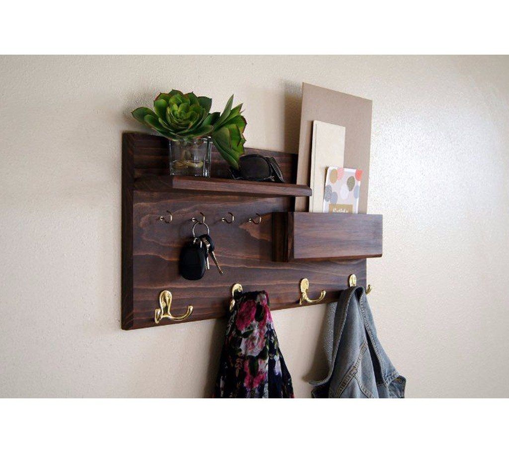 Oak Wooden Wall Hanging Shelve