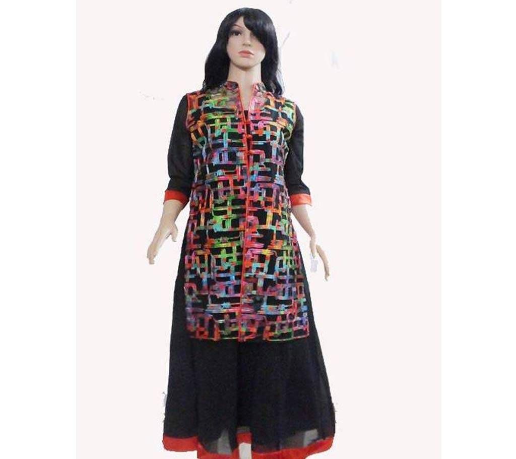Floor touch Georgette long frock and koti 