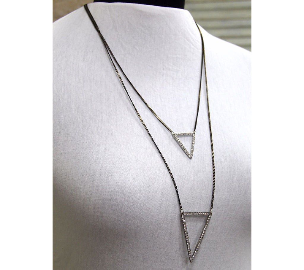 Double layer triangle shaped pendant