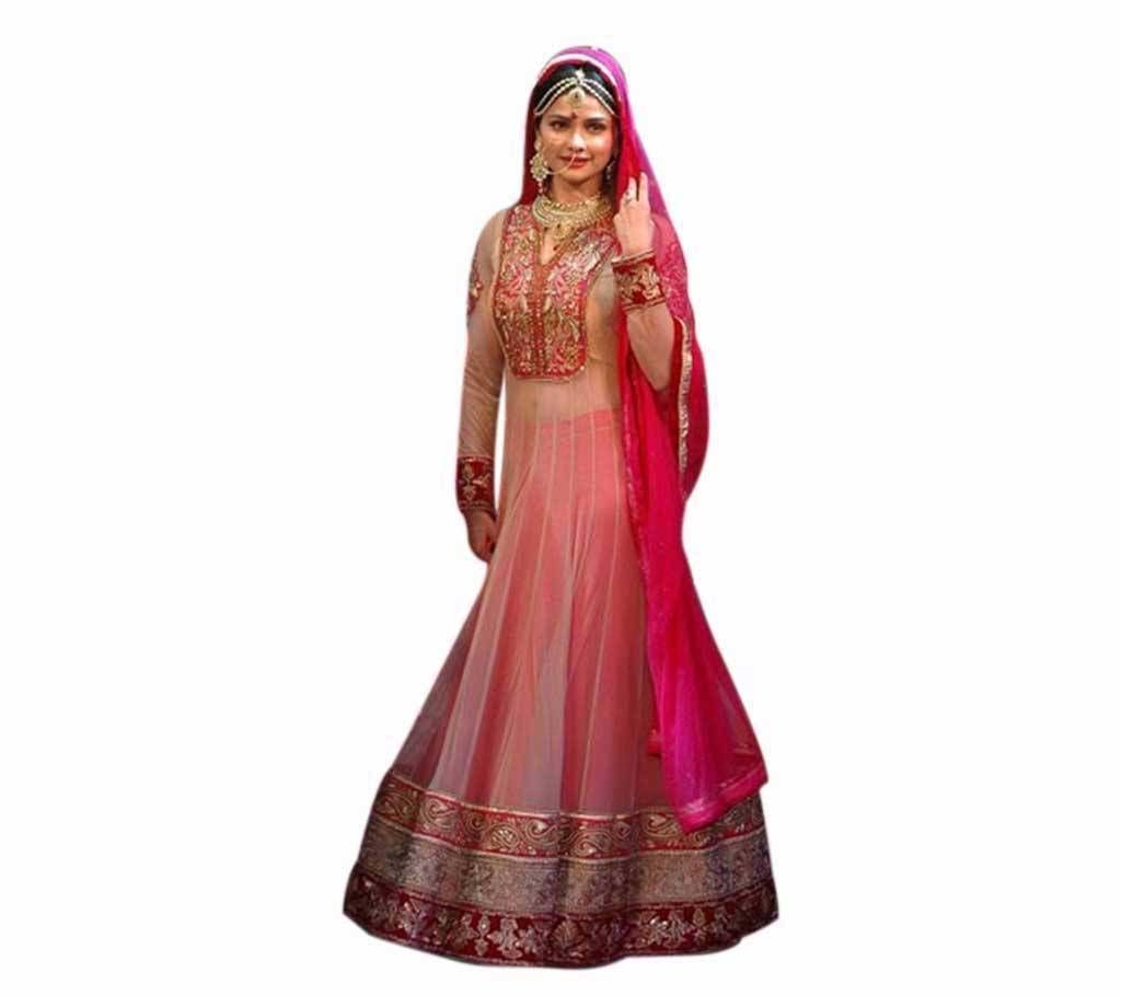 Indian Replica Semi-stitched Embroidered Lehenga 